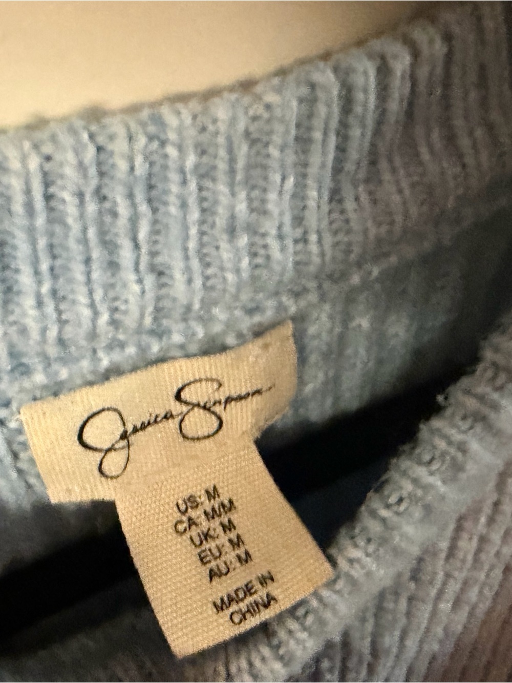 Jessica Simpson Light Blue Ribbed Pearl-Button Cardigan - Picture 2 of 2